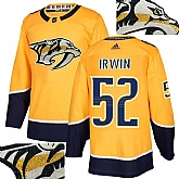 Predators #52 Irwin Gold With Special Glittery Logo Adidas Jersey,baseball caps,new era cap wholesale,wholesale hats